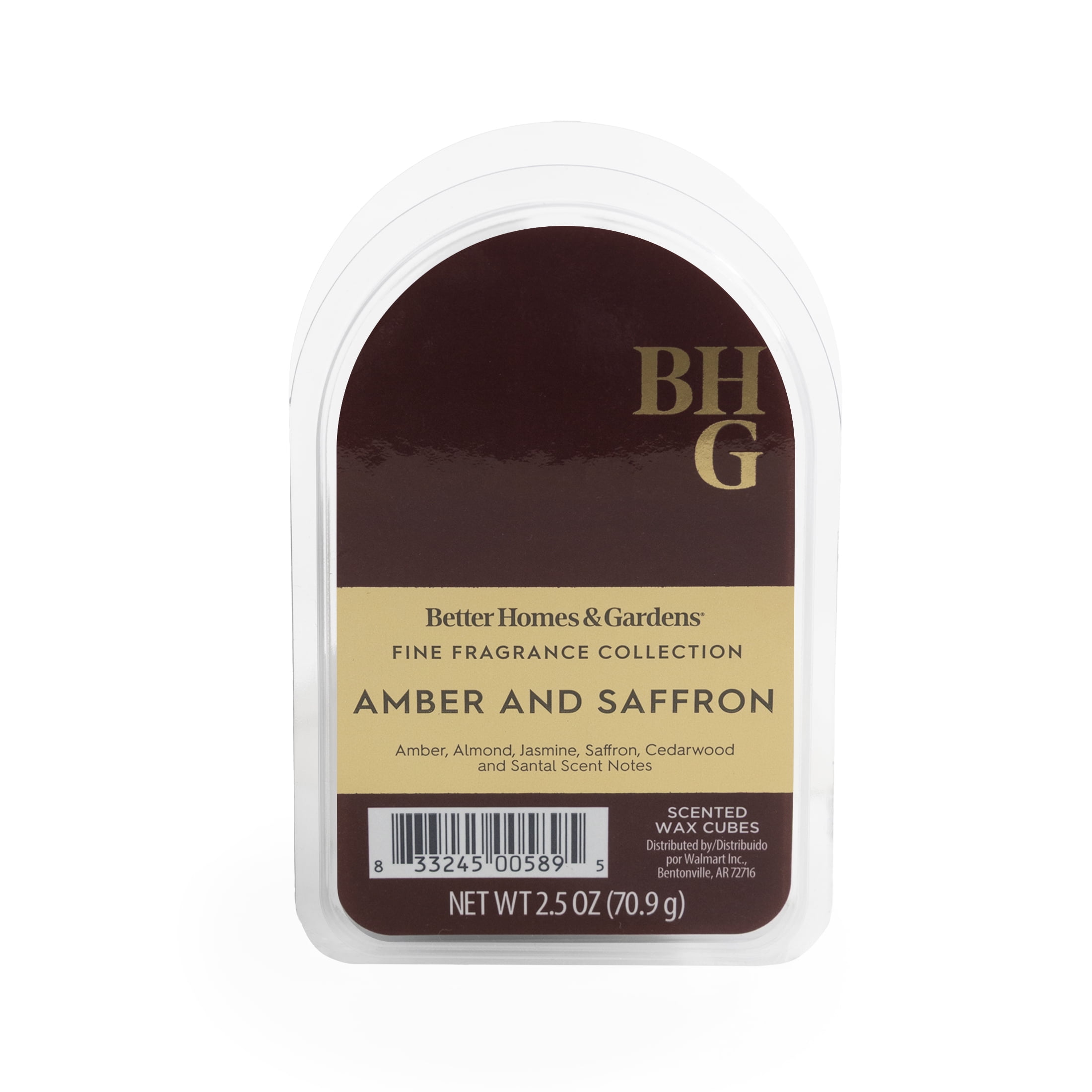 Better Homes & Gardens Fine Fragrance Collection, Amber and Saffron Scented Wax Melts, 2.5oz