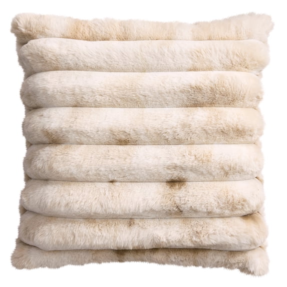 Better Homes & Gardens Beige Faux Fur Decorative Pillow, 22 in x 22 in