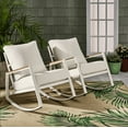 thumbnail image 1 of Better Homes & Gardens Marlow Outdoor 2pk Patio Rocking Chairs, White Frame/Cream Cushion, 1 of 8