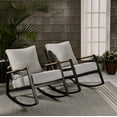 thumbnail image 1 of Better Homes & Gardens Marlow Outdoor 2pk Patio Rocking Chairs, Black Frame/Gray Cushion, 1 of 11