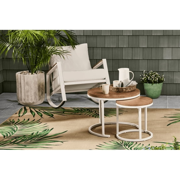 Better Homes & Gardens Marlow 2-Piece Outdoor Nesting Tables In White