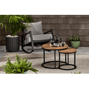 Better Homes & Gardens Marlow Outdoor 2pk Patio Nesting Tables, Black