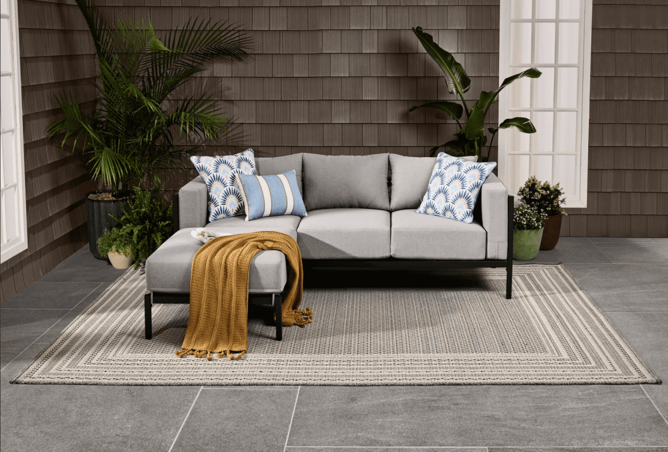 Better Homes & Gardens Marlow Outdoor 2pc Patio Sectional, Gray