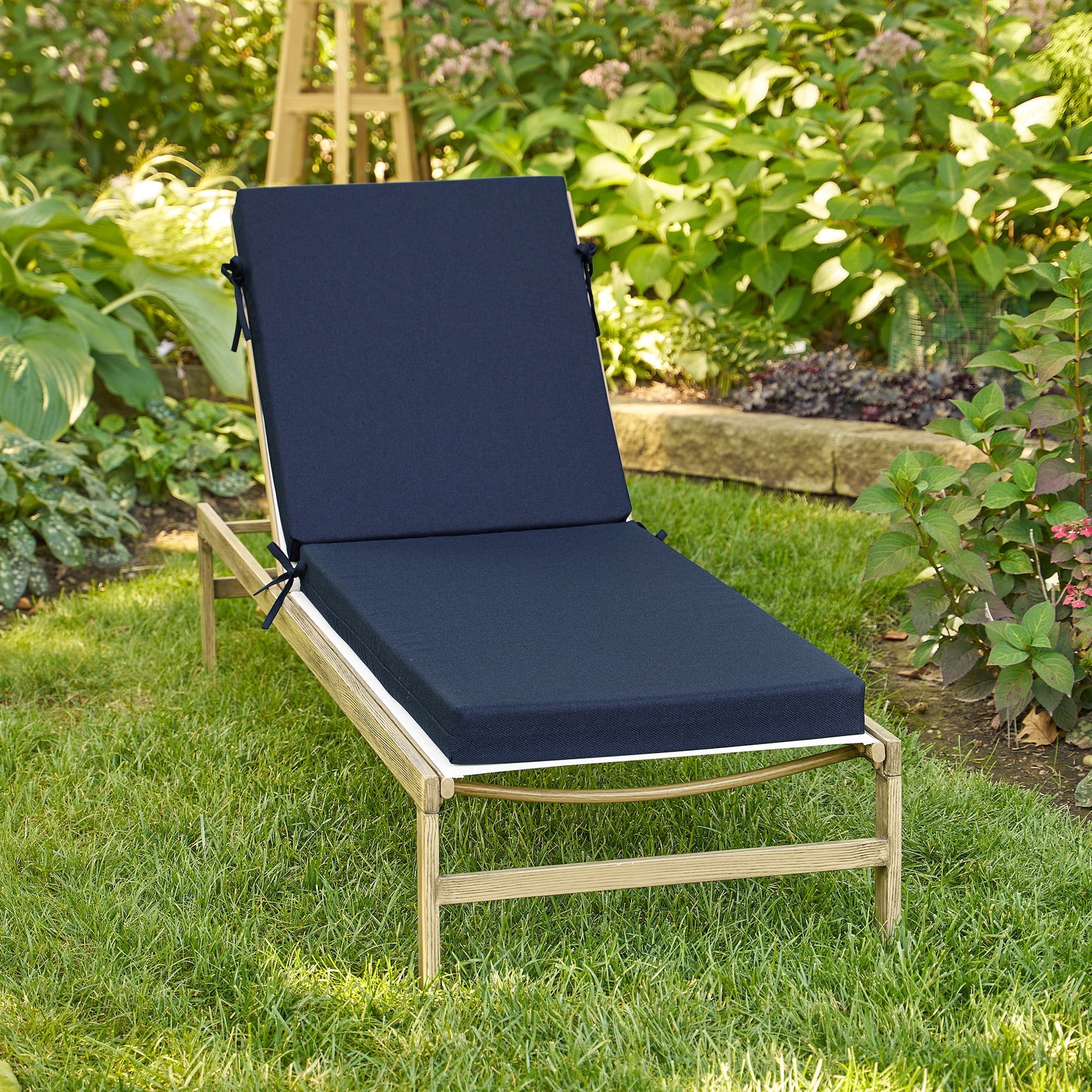 Better Homes & Gardens 72" x 23" Outdoor Chaise Lounge Cushion, 1-Piece, Navy