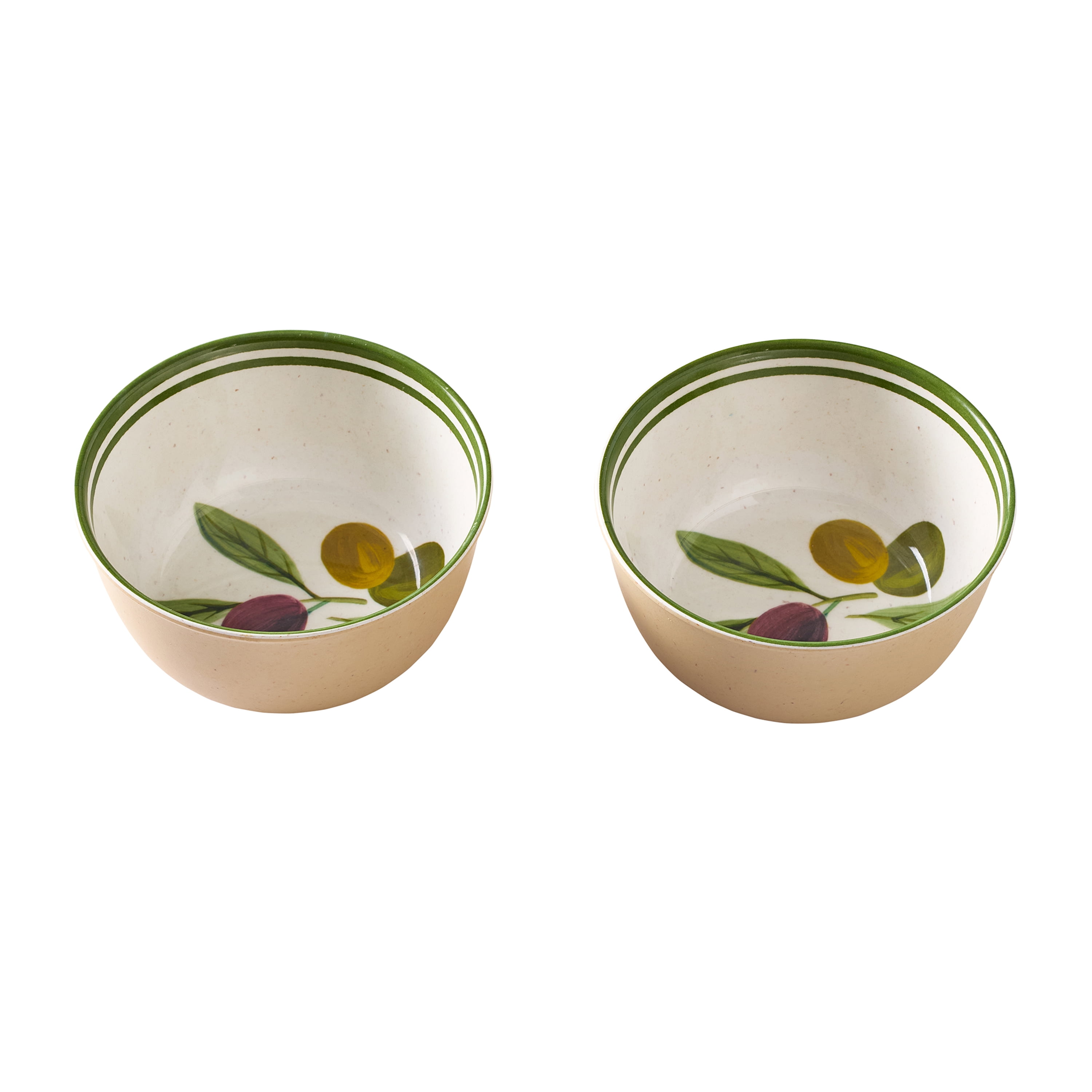 Better Homes and Gardens 2-Piece Bamboo Melamine Olive Dip Bowl Set