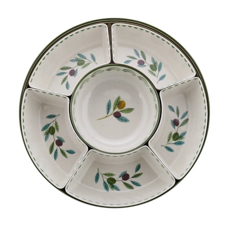 Better Homes & Gardens Beige Olive Chip & Dip Serving Tray, Dishwasher-Safe