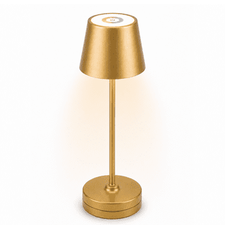 Better Homes & Gardens 14" Gold Rechargeable Color-Changing Table Lamp for Indoor/Outdoor Use, Indoor Only Charging Base
