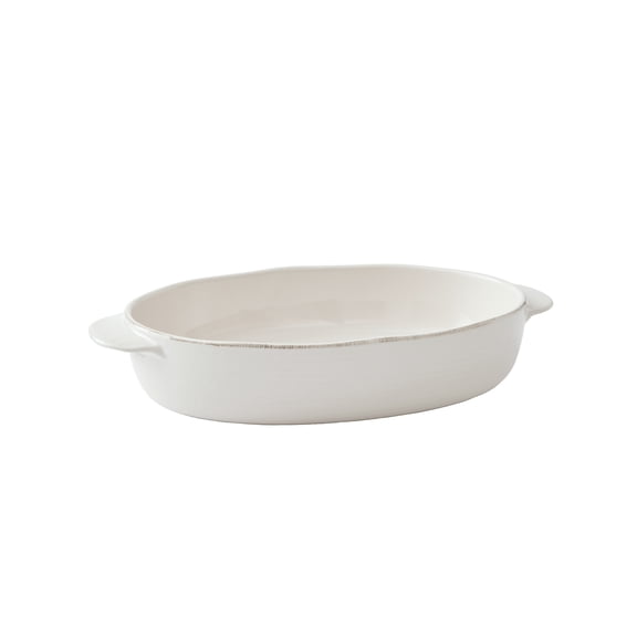 Better Homes & Gardens Artisan Cream Stoneware Oval Baking Dish, 14"
