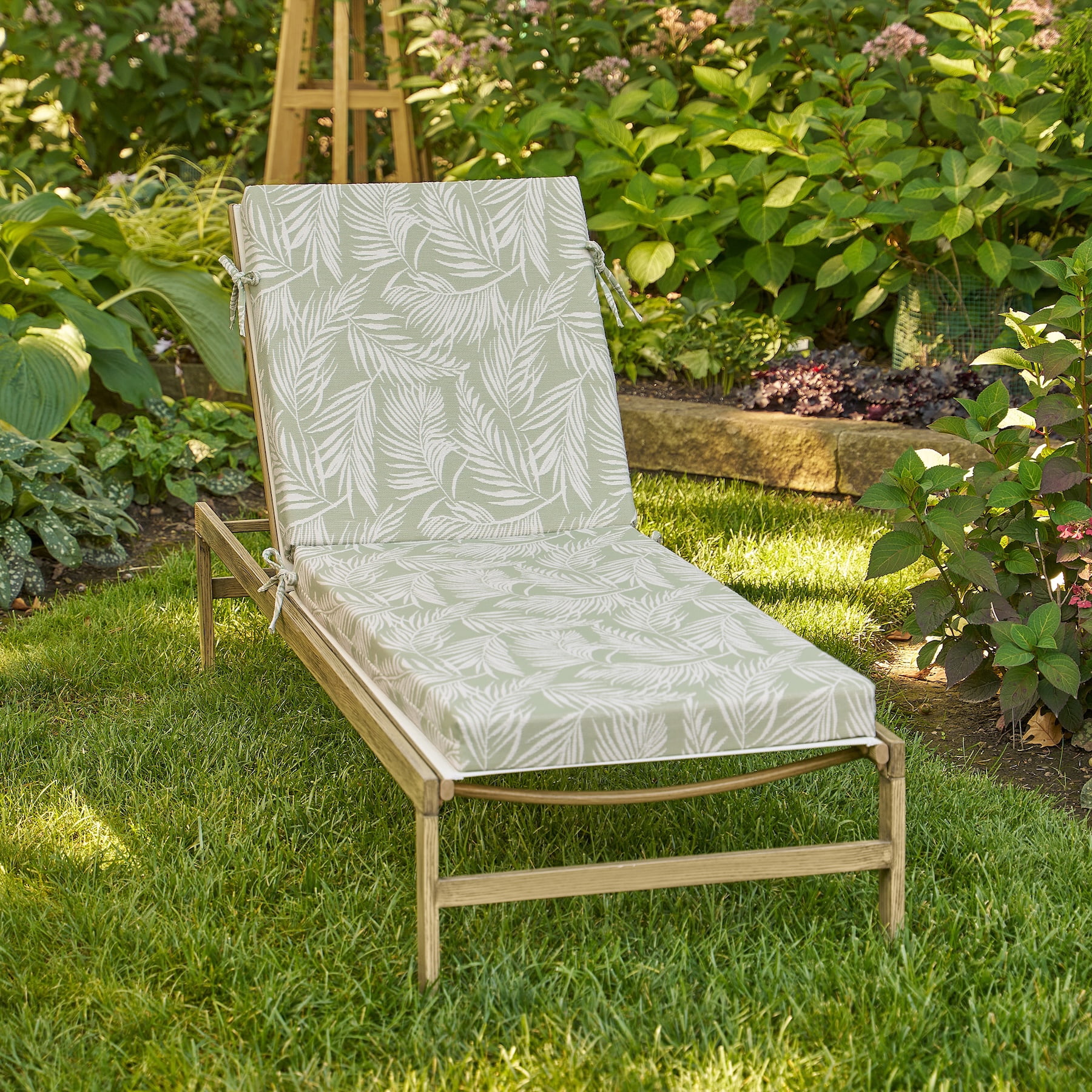 Better Homes & Gardens 72" x 23" Outdoor Chaise Lounge Cushion, 1-Piece, Palm Green