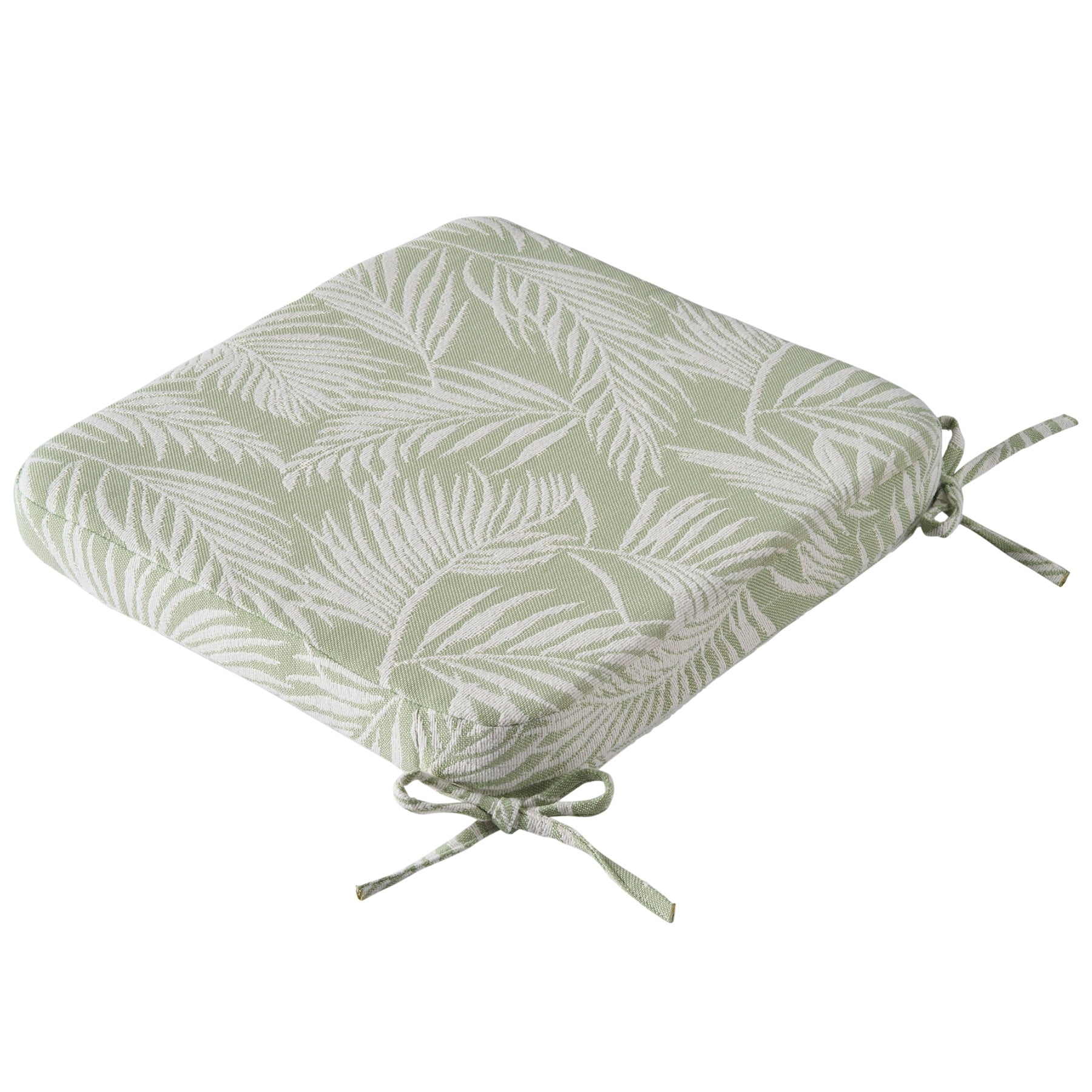 Better Homes & Gardens Outdoor Seat Pad Cushion, 19 in x 18 in, Palm Green