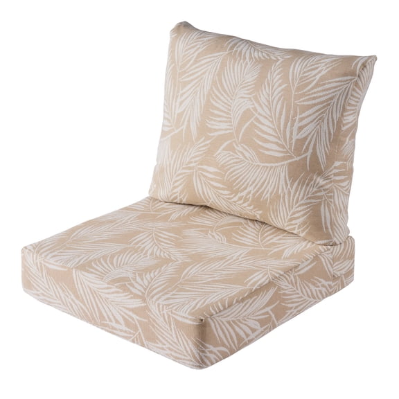 Better Homes & Gardens 24"x 24" Outdoor Deep Seat Cushion, 2-Piece, Palm Tan