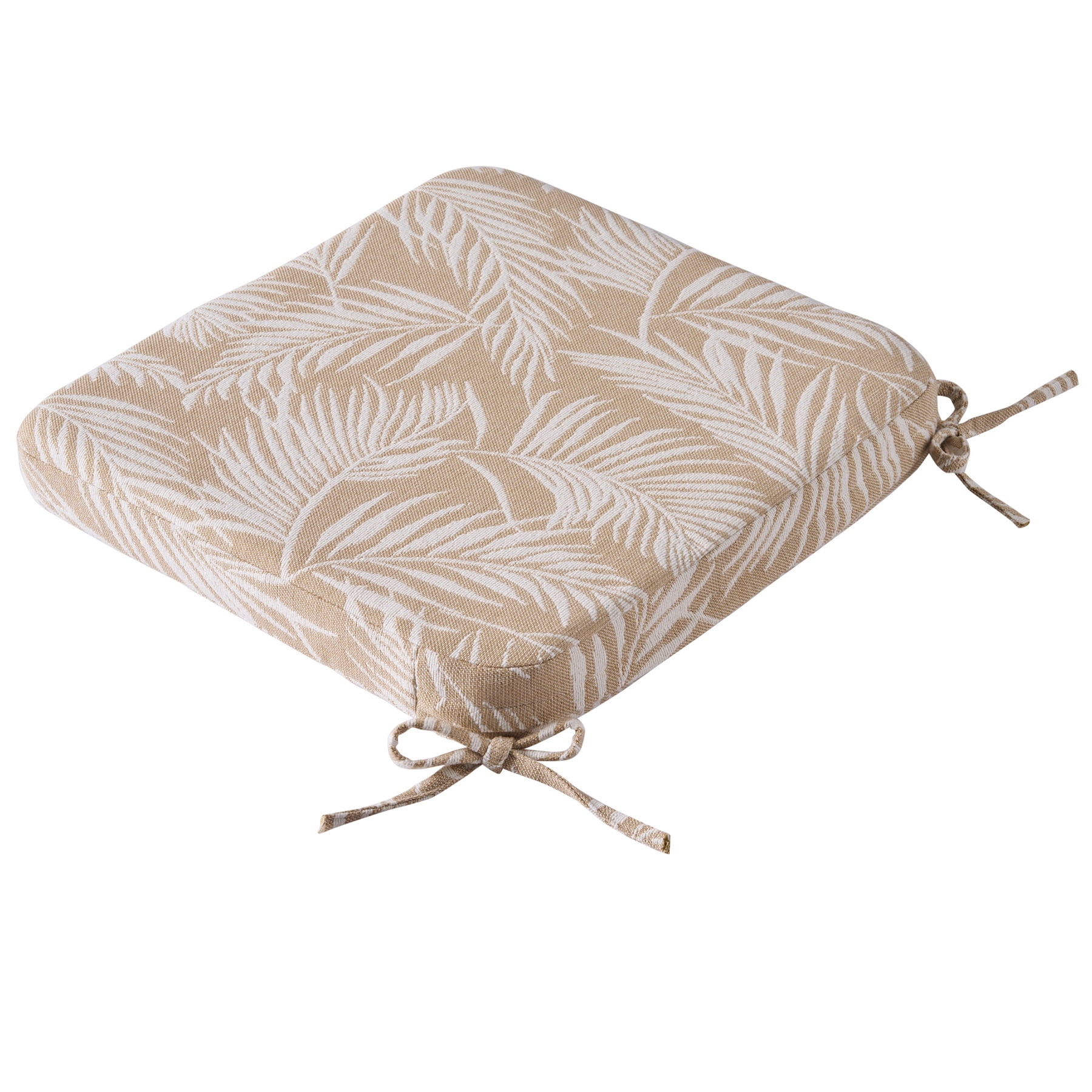 Better Homes & Gardens Rectangle Outdoor Seat Pad Cushion, 19 in x 18 in, 1-Piece, Palm Tan