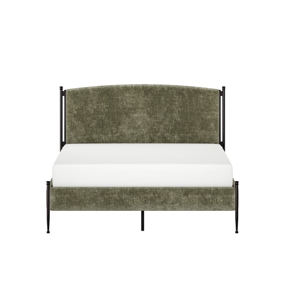 Better Homes & Gardens Ambrose Upholstered Queen Bed, Forest Velvet and Forged Iron