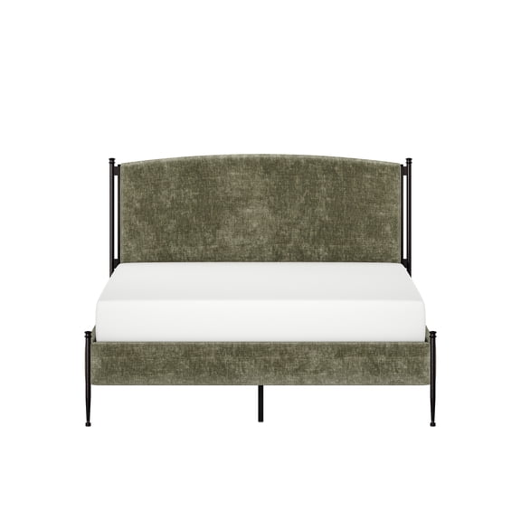 Better Homes & Gardens Ambrose Upholstered Queen Bed, Forest Velvet and Forged Iron