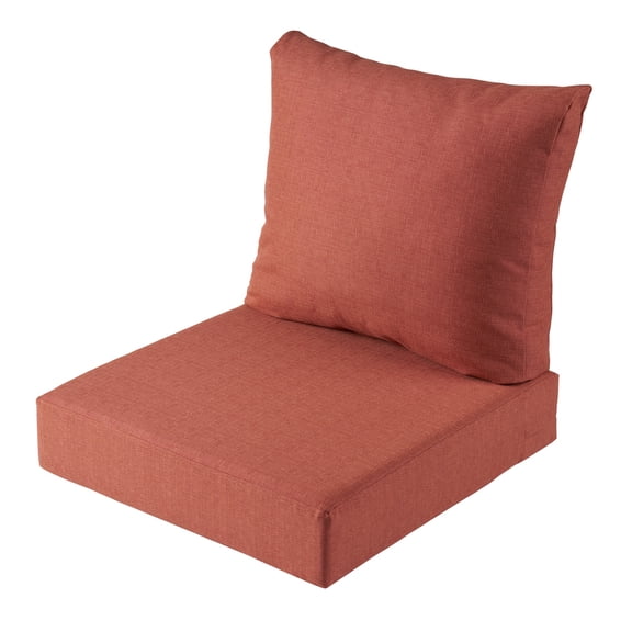 Better Homes & Gardens 24"x 24" Outdoor Deep Seat Cushion, 2-Piece, Terracotta