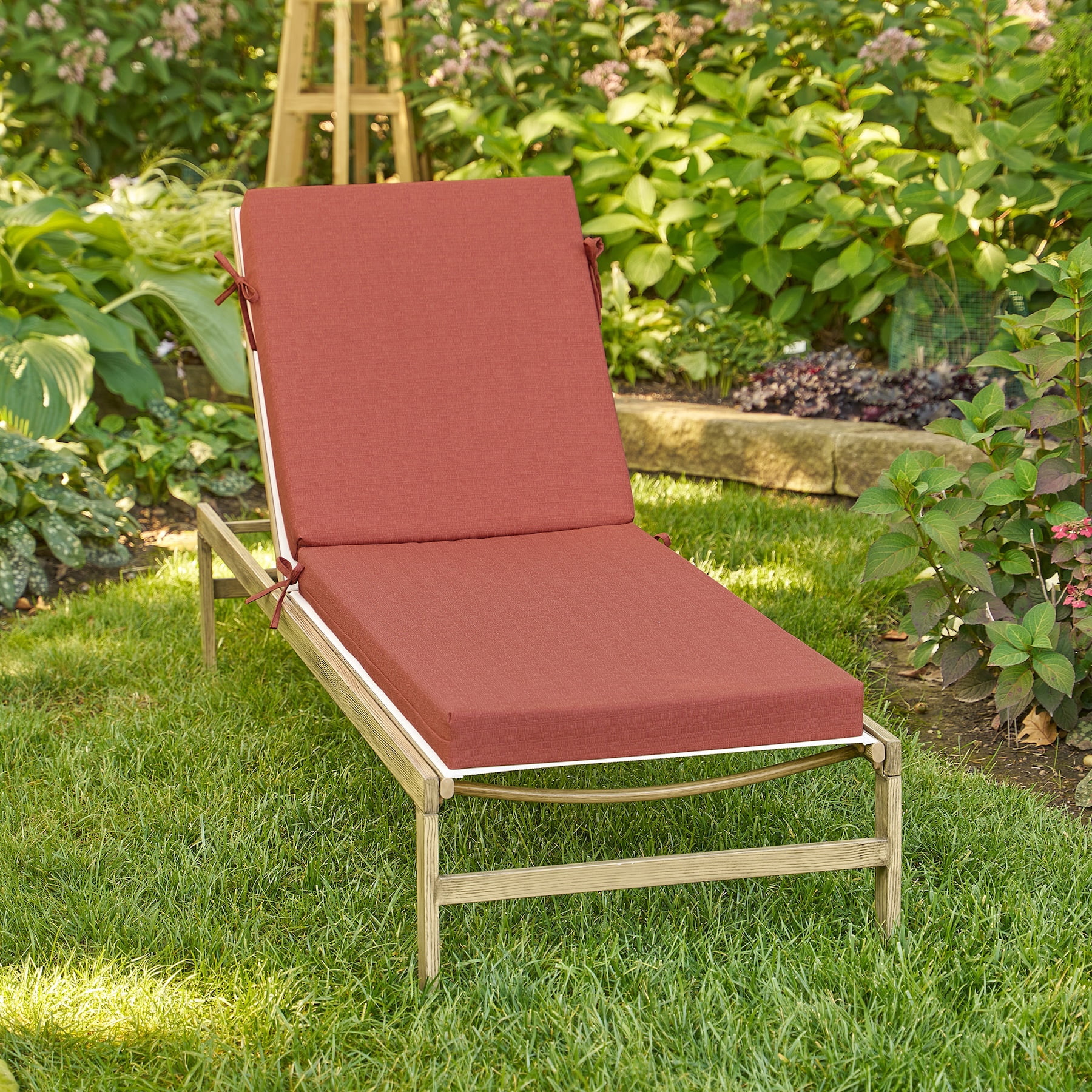 Better Homes & Gardens 72" x 23" Outdoor Chaise Lounge Cushion, 1-Piece, Terracotta