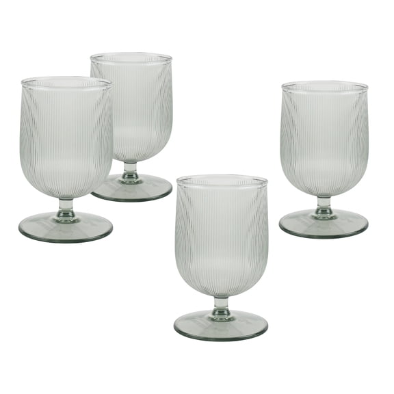 Better Homes & Gardens 4-Piece Green Ribbed Tritan Goblet Set