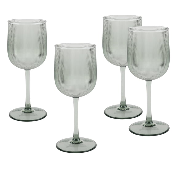 Better Homes & Gardens 4-Piece Green Ribbed Tritan Wine Glass Set