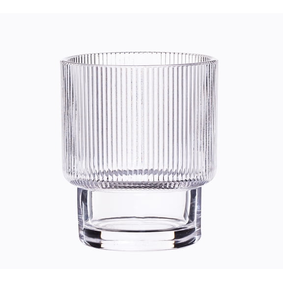 Better Homes & Gardens Clear Ribbed Stacking Lowball Drinking Glass