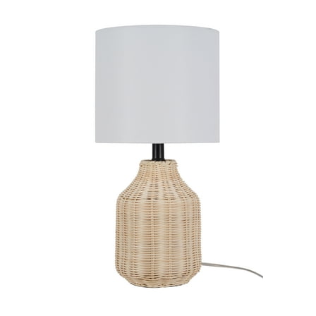 Better Homes & Gardens 18" Woven Rattan Table Lamp, Natural Finish