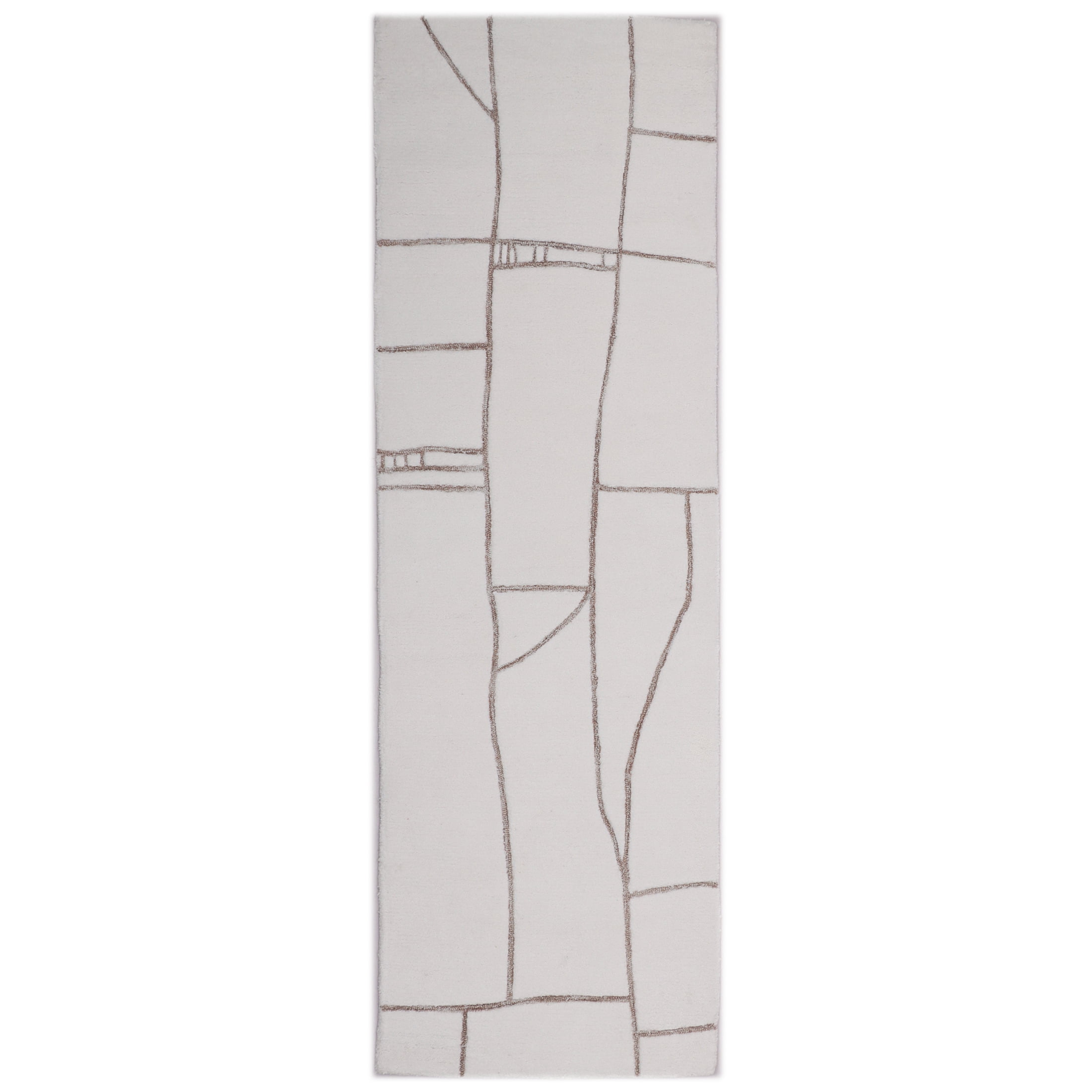 Better Homes & Gardens White Dharra Runner Rug 2.5x8 Hand Tufted Polyester