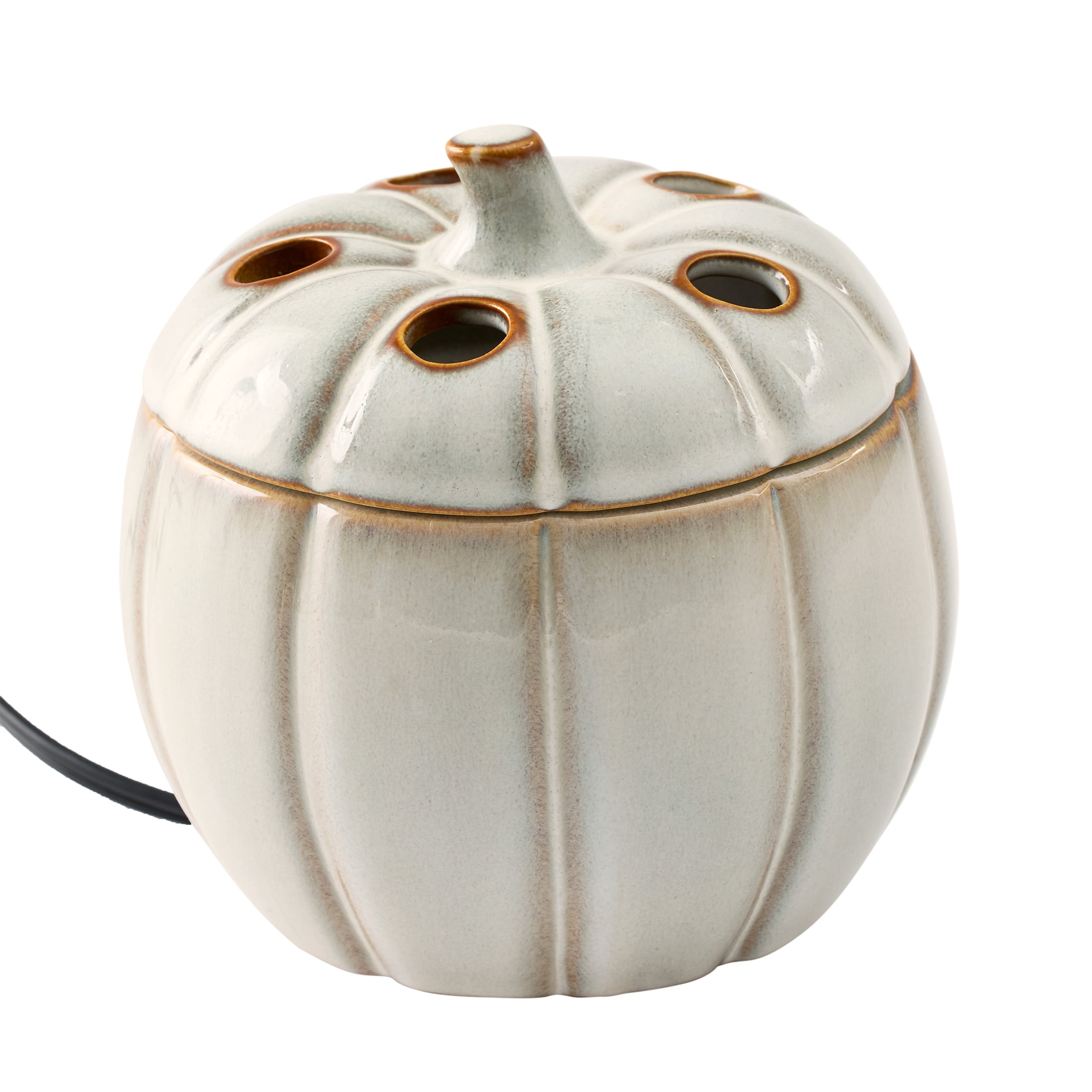 Better Homes & Gardens Reactive Glaze Pumpkin Wax Warmer + Farm Apple Pumpkin Wax Melt Starter Kit