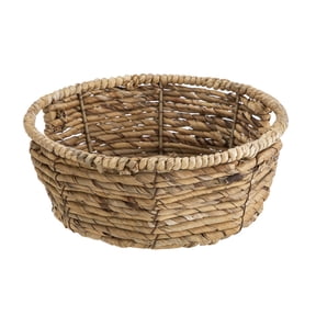BHG Round Water Hyacinth Woven Decorative Storage Basket