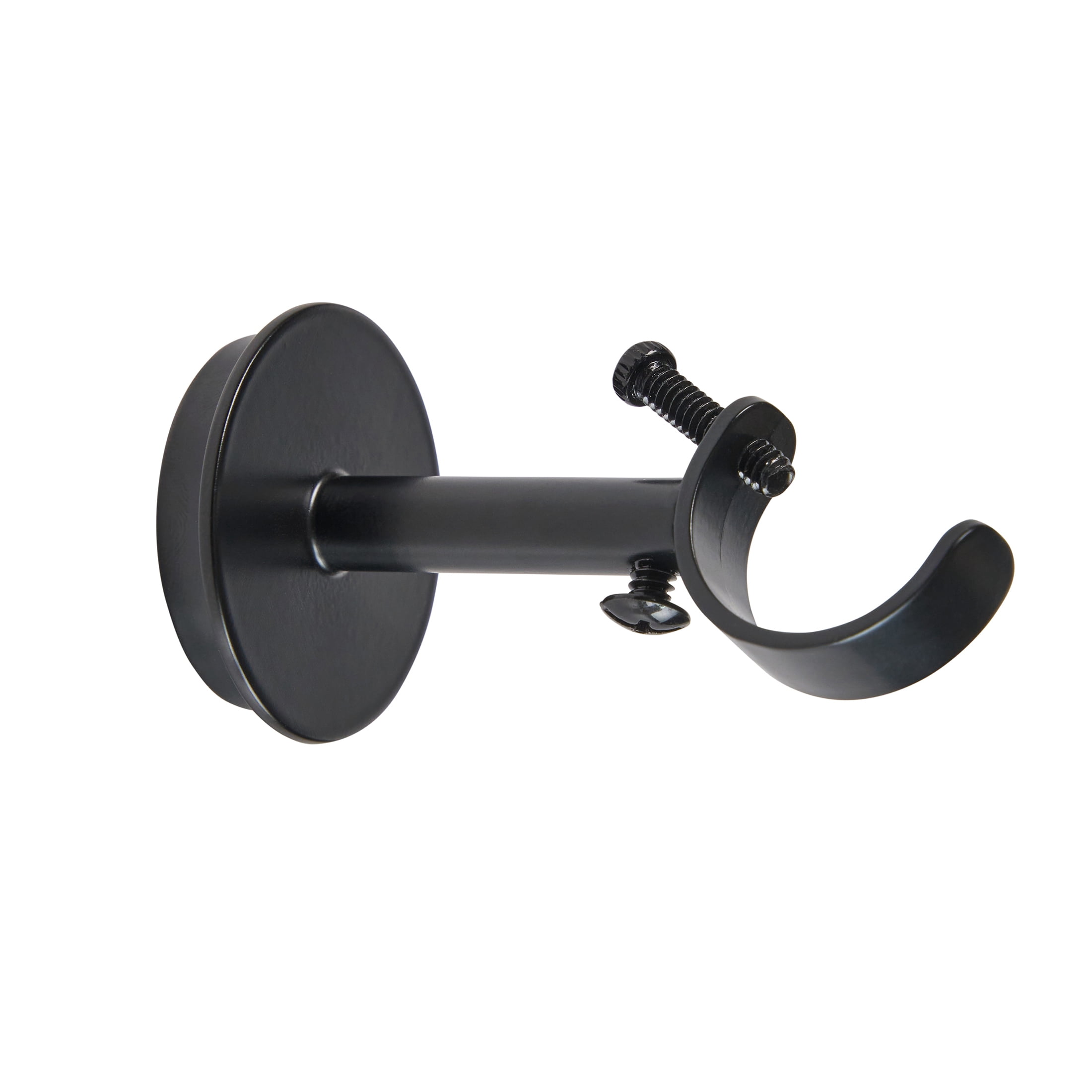 Better Homes & Gardens 1" Matte Black Adjustable Seamless Hidden Curtain Rod Bracket, Set of 2