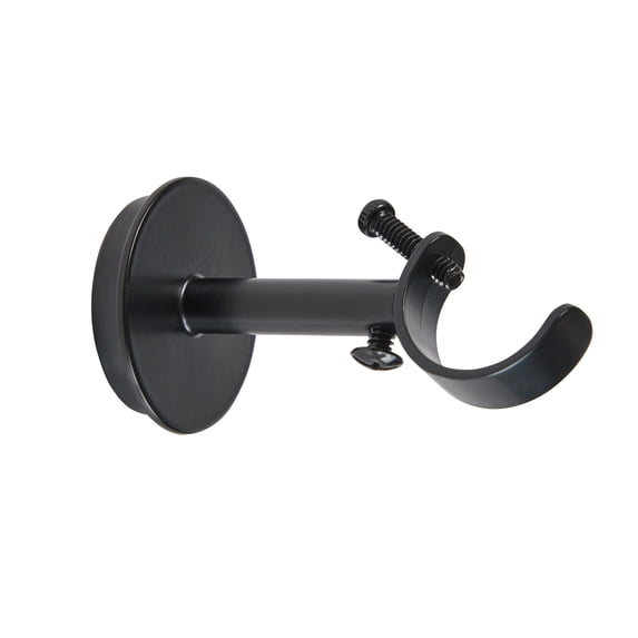 Better Homes & Gardens 1" Matte Black Adjustable Seamless Hidden Curtain Rod Bracket, Set of 2