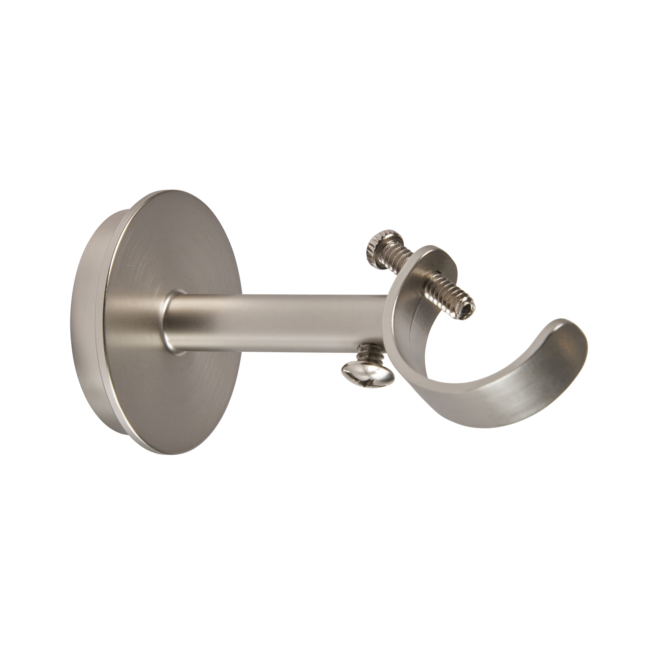 Better Homes & Gardens 1" Satin Nickel Adjustable Seamless Hidden Curtain Bracket, Set of 2