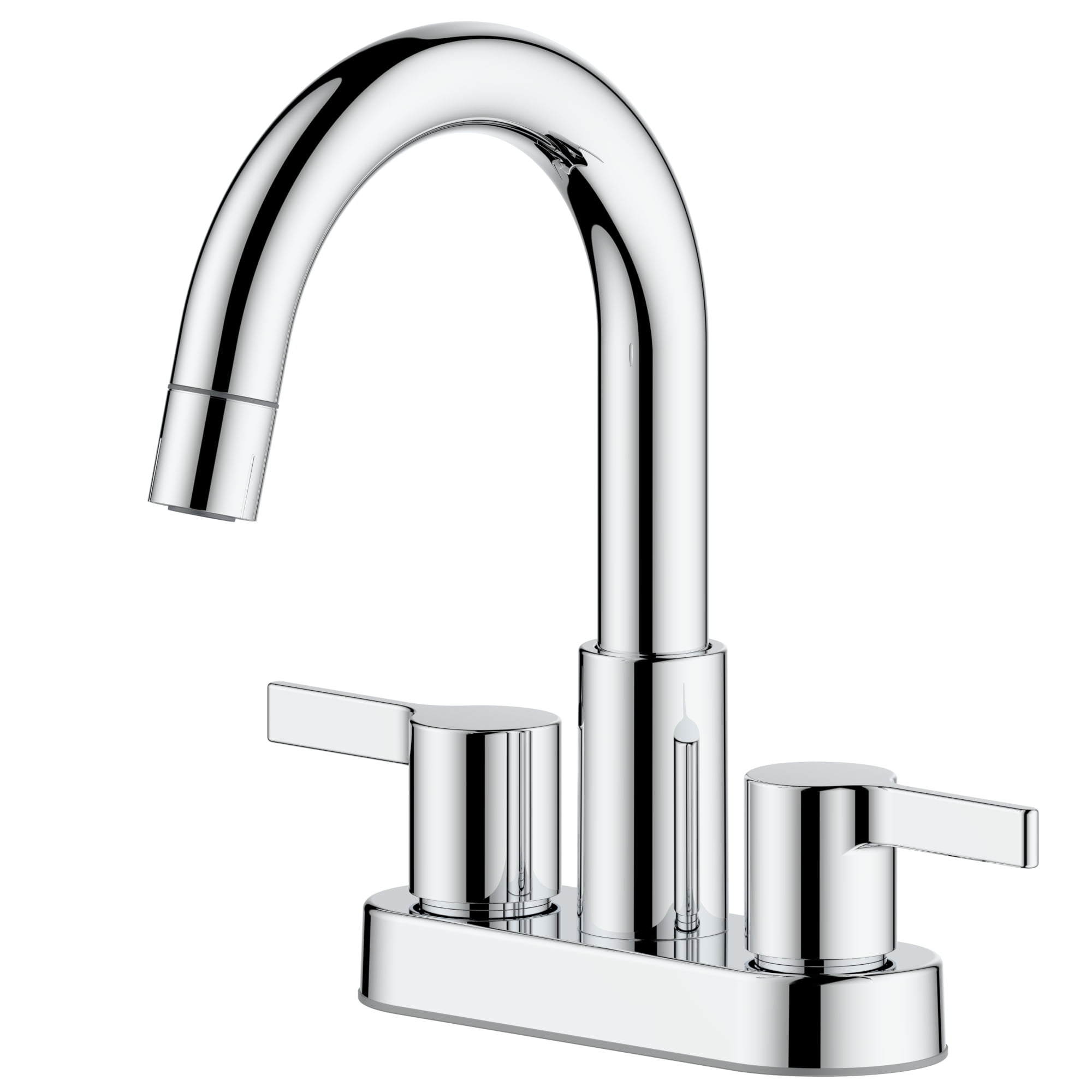 Better Homes & Gardens Clean Modern Chrome 4" Centerset Bathroom Faucet with Pull-Down Sprayer