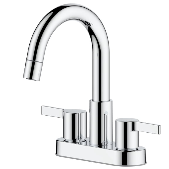 Better Homes & Gardens Clean Modern Chrome 4" Centerset Bathroom Faucet with Pull-Down Sprayer