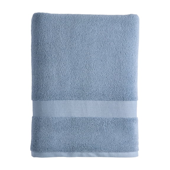 Better Homes & Gardens Signature Soft Solid Bath Sheet,Blue Silver