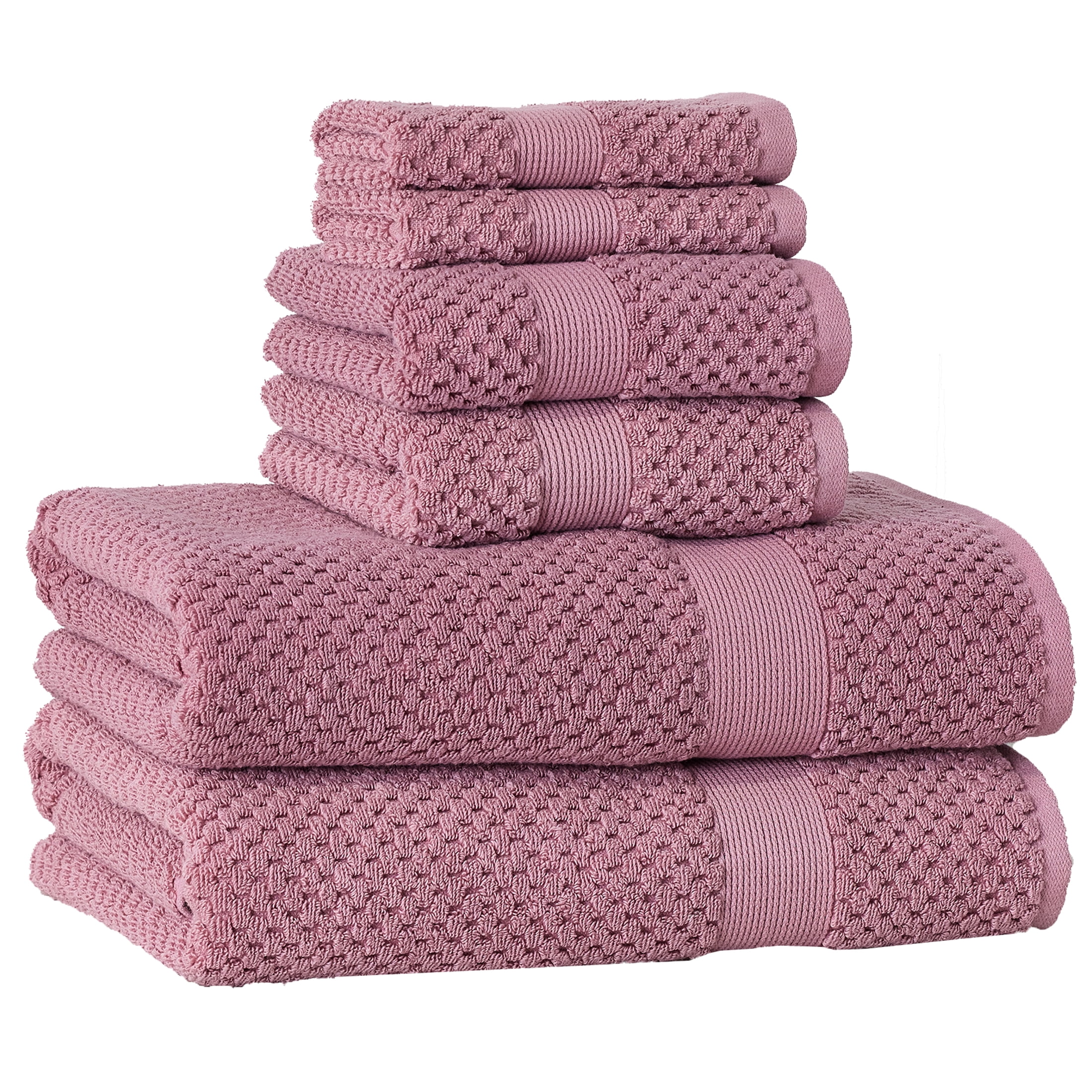 Better Homes & Gardens Signature Soft Popcorn Texture 6 Piece Towel Set,Violet Gem