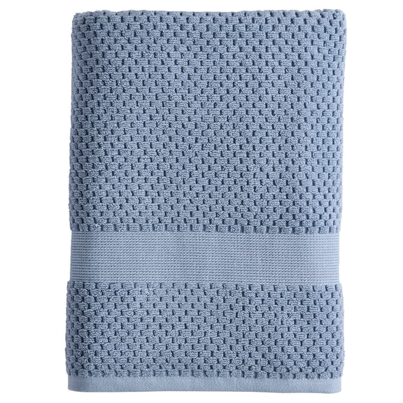 Better Homes & Gardens Signature Soft Popcorn Texture Bath Sheet,Blue Silver