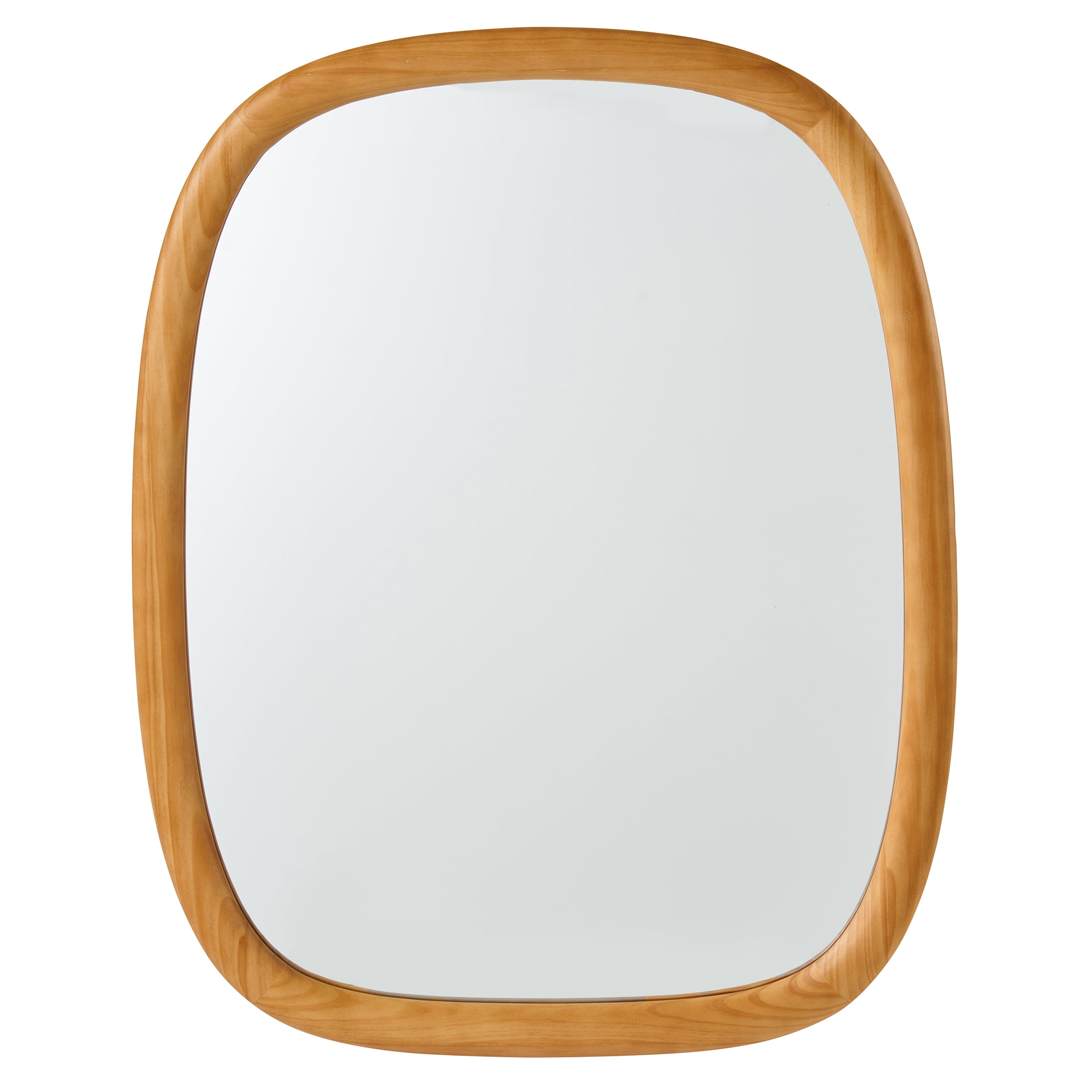 Better Homes & Gardens Soft Organic Wood Frame Wall Mirror, 24x30 Inch, Natural