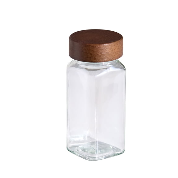 Better Homes and Gardens Glass Spice Jar with Wood Lid