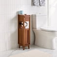 thumbnail image 1 of Better Homes & Gardens Greyson Slim Storage Cabinet with Toilet Paper Holder, Walnut Finish, 1 of 13