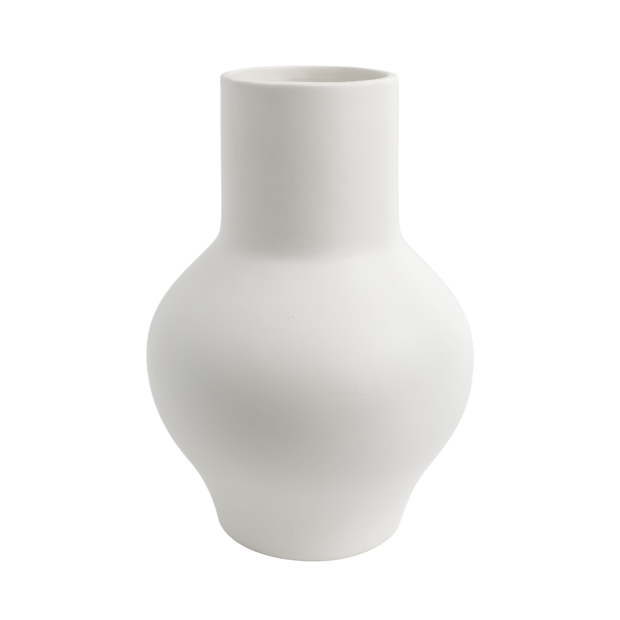 Better Homes & Gardens White Ceramic Soft Curve Decorative Vase, 10 Inch