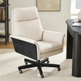 thumbnail image 1 of Better Homes & Gardens Juliet Tall Back Office Chair, Linen and Rich Black Finish, 1 of 8