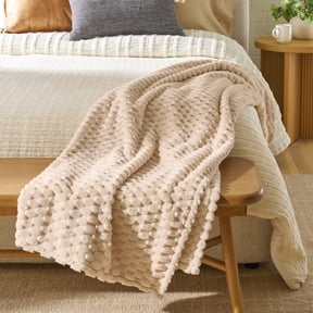 Better Homes & Gardens Textured Velvet Plush Oversized Couch Throw Blanket, Papyrus Beige