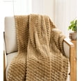 thumbnail image 1 of Better Homes & Gardens Textured Velvet Plush Oversized Throw Blanket in Dark Caramel, 1 of 8