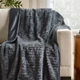 thumbnail image 1 of Better Homes & Gardens Grey Twisted Rib Faux Fur Throw, 50" x 72", 1 of 9