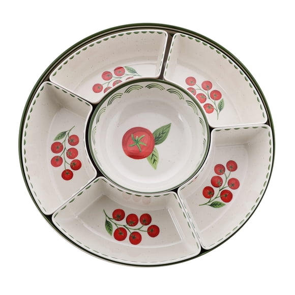 Better Homes & Gardens Bamboo Melamine Tomato Design Chip and Dip Set