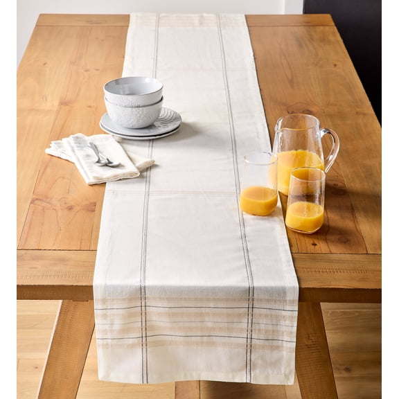 Better Homes & Gardens Silver Tuesday Plaid 14" x 90" Table Runner - Cotton & Polyester