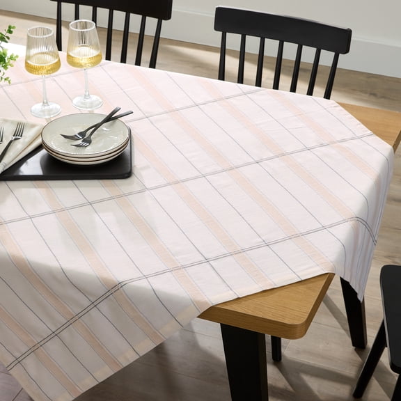 Better Homes & Gardens Silver Tuesday Plaid 50" x 50" Table Throw Cotton & Polyester Blend