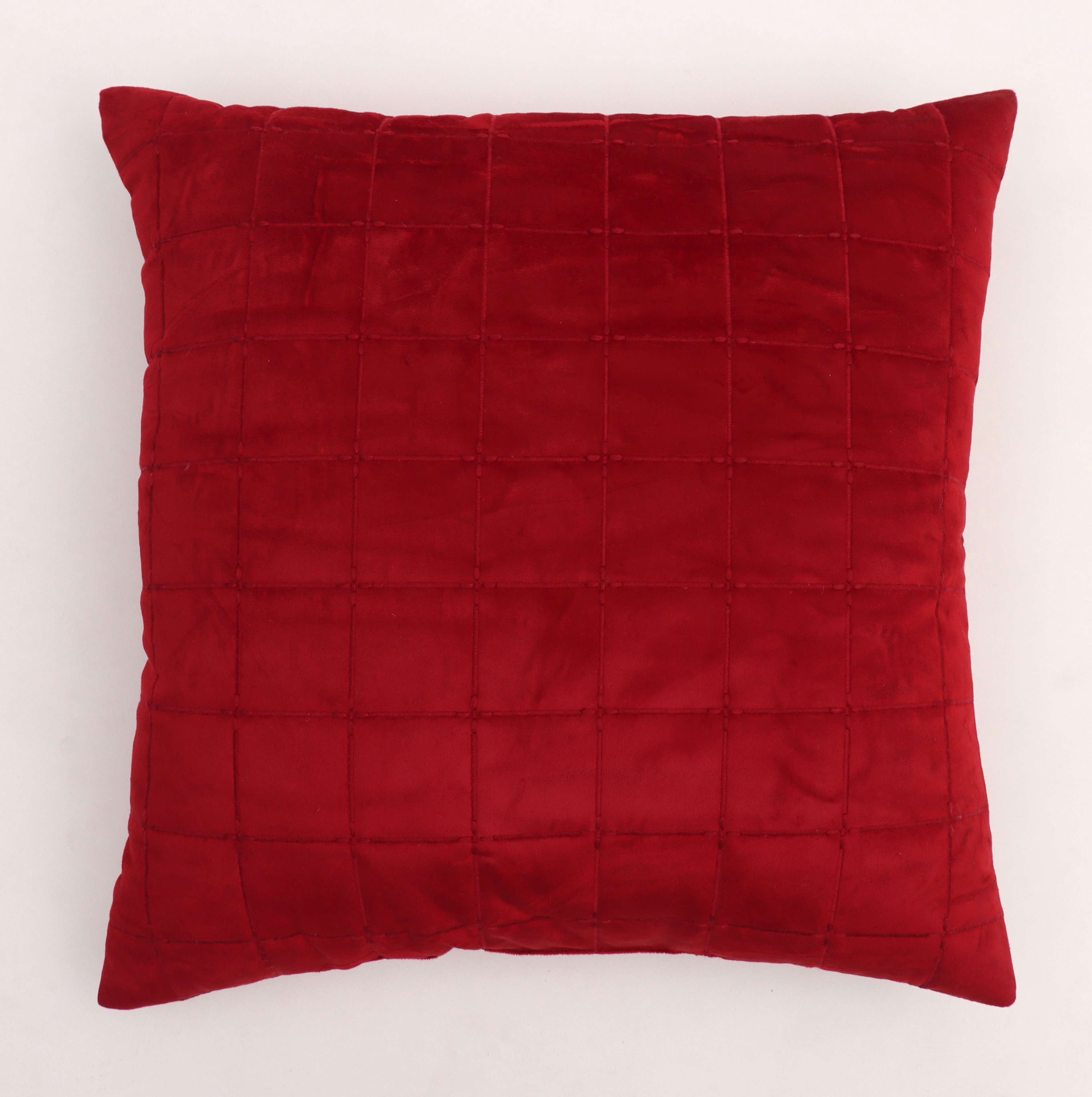 Better Homes & Gardens 20x20 Tufted Velvet Throw Pillow, Red