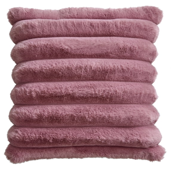 Better Homes & Gardens Violet Faux Fur Channel Decorative Pillow 22x22