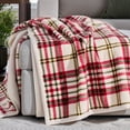 thumbnail image 1 of Better Homes & Gardens Printed Velvet Plush Reverse to Faux Fur Super Soft Throw Blanket, Oversized, Red Plaid, 1 of 9