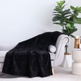 thumbnail image 1 of Better Homes & Gardens Solid Velvet Plush Soft Fleece Throw Blanket, Rich Black, 1 of 7